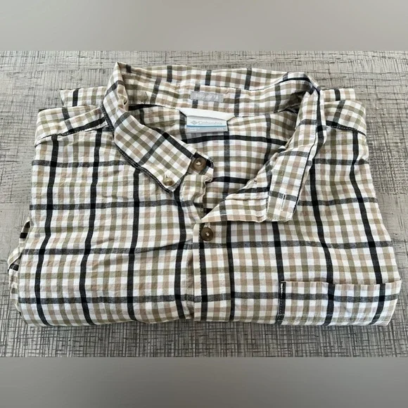 NWOT Columbia Men’s Brown and Black Short Sleeve Button Down Shirt Size XXL - Picture 6 of 13